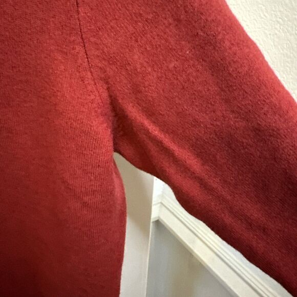 Brooks Brothers 346 Sweater Mens Size Medium M Wool Blend Red V-Neck Pullover - Picture 6 of 13